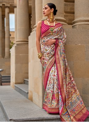 Enchanting Printed Silk Trendy Saree