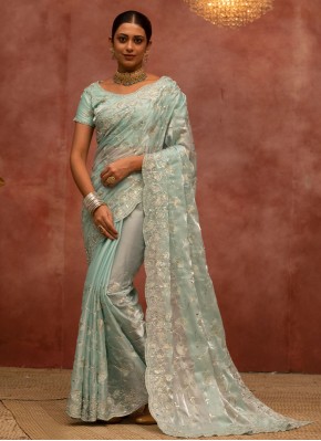 Engrossing Sequins Wedding Contemporary Style Saree