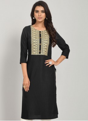 Enticing Black Party Party Wear Kurti