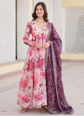 Enticing Digital Print Readymade Trendy Gown