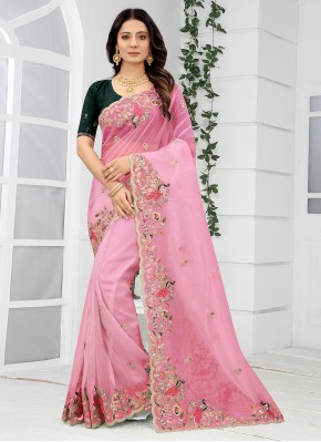 Especial Organza Pink Traditional Designer Saree