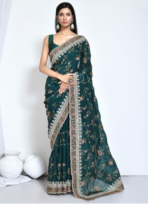 Especial Rama Sequins Satin Silk Classic Saree