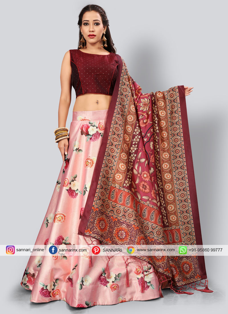 Designer Digital Printed Silk Lehenga Choli for Women Wedding wear Bridal Lengha Choli Bollywood Lehenga Choli Partywear Lehenga Choli