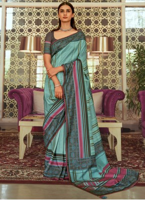 Exceptional Printed Silk Multi Colour Traditional Saree