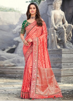 Exceptional Rose Pink Designer Traditional Saree