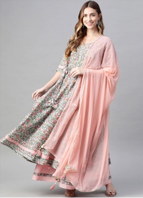 Exciting Embroidered Cotton Pink Readymade Salwar Kameez