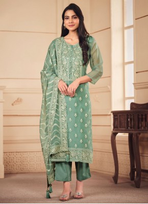 Exquisite Sea Green Salwar Suit