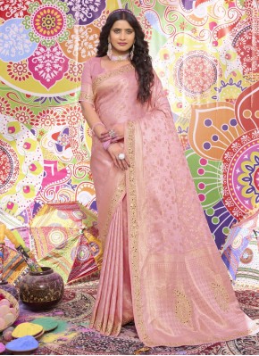 Extraordinary Mirror Pink Trendy Saree