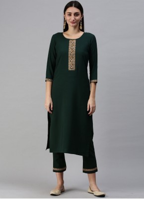 Exuberant Faux Crepe Embroidered Party Wear Kurti