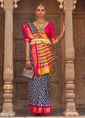 Exuberant Multi Colour Silk Contemporary Saree