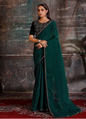 Fab Satin Silk Swarovski Designer Traditional Saree