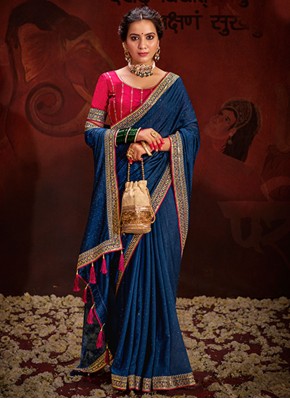 Fabulous Vichitra Silk Trendy Saree