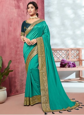 Fancy Fabric Green Bollywood Saree