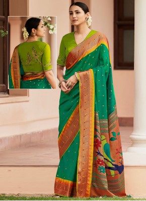Fancy Fabric Green Designer Traditional Saree
