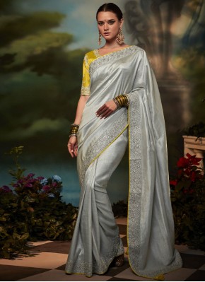 Fancy Fancy Fabric Saree in Silver