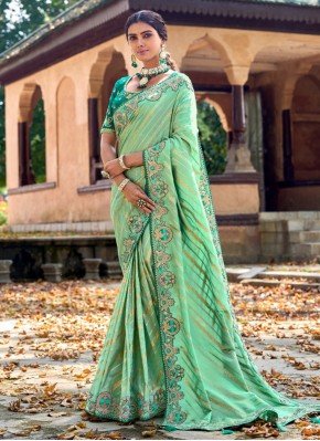 Fascinating Embroidered Silk Classic Saree