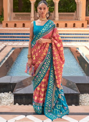 Fashionable Patola Silk  Weaving Multi Colour Trendy Saree