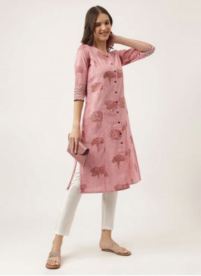 Flattering Pink Casual Designer Kurti