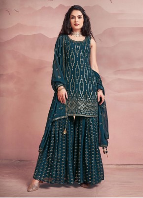 Flawless Georgette Sequins Readymade Suit