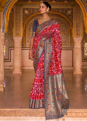 Flawless Patola Silk  Pink Weaving Classic Saree