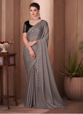 Floral Silk Embroidered Saree