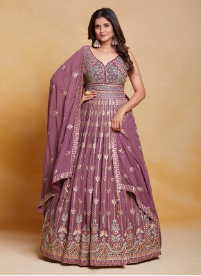 Georgette Sequins Readymade Gown in Lavender