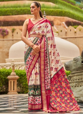 Girlish Print Patola Silk  Multi Colour Designer Saree