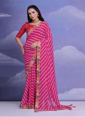 Gleaming Georgette Printed Contemporary Saree