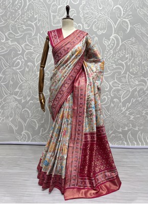 Gleaming Weaving Multi Colour Silk Trendy Saree