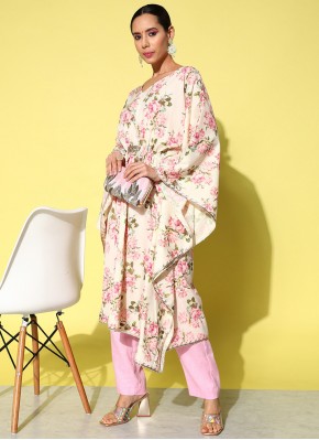 Glorious Floral Print Multi Colour Crepe Silk Designer Kurti