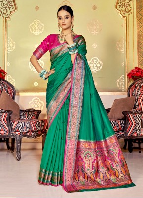 Glowing Banarasi Silk Casual Classic Designer Saree
