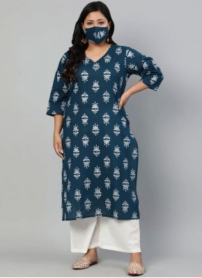 Glowing Printed Party Party Wear Kurti