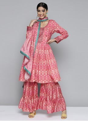 Grandiose Pink Digital Print Readymade Salwar Suit