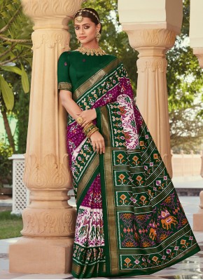 Green and Purple Festival Traditional Saree