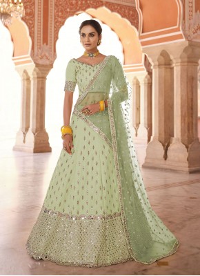 Green Art Silk Resham Trendy Lehenga Choli