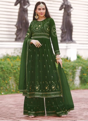 Green Embroidered Festival Designer Pakistani Salwar Suit