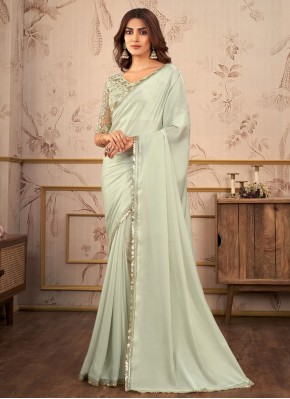 Green Embroidered Party Classic Saree
