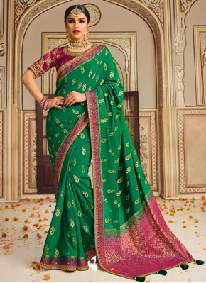 Green Fancy Fabric Traditional Saree