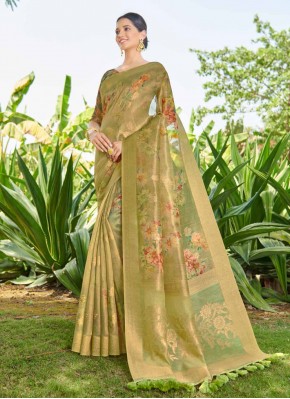 Green Fancy Silk Classic Designer Saree