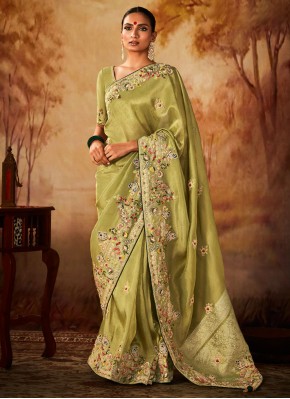 Green Kanjivaram Silk Reception Saree