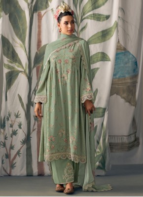 Green Muslin Salwar Suit