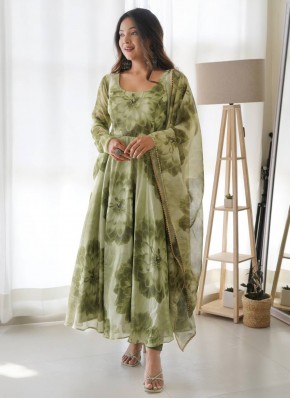 Green Organza Designer Gown