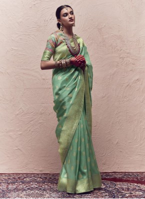 Green Weaving Designer Saree