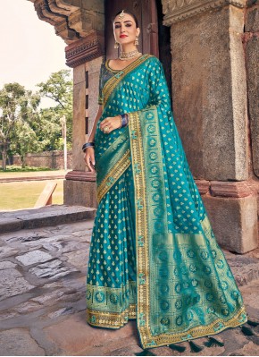 Green Wedding Silk Designer Saree