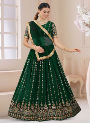 Green Zari Wedding Designer Lehenga Choli