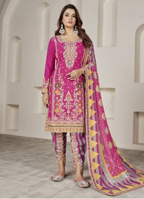 Gripping Pink Mirror Designer Salwar Suit