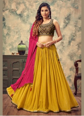 Hand Embroidery Pure Georgette Designer Readymade Lehngha Choli in