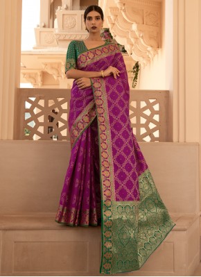 Handloom silk Traditional Saree in Purple