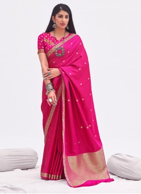 Ideal Banarasi Silk Rani Weaving Classic Designer Saree