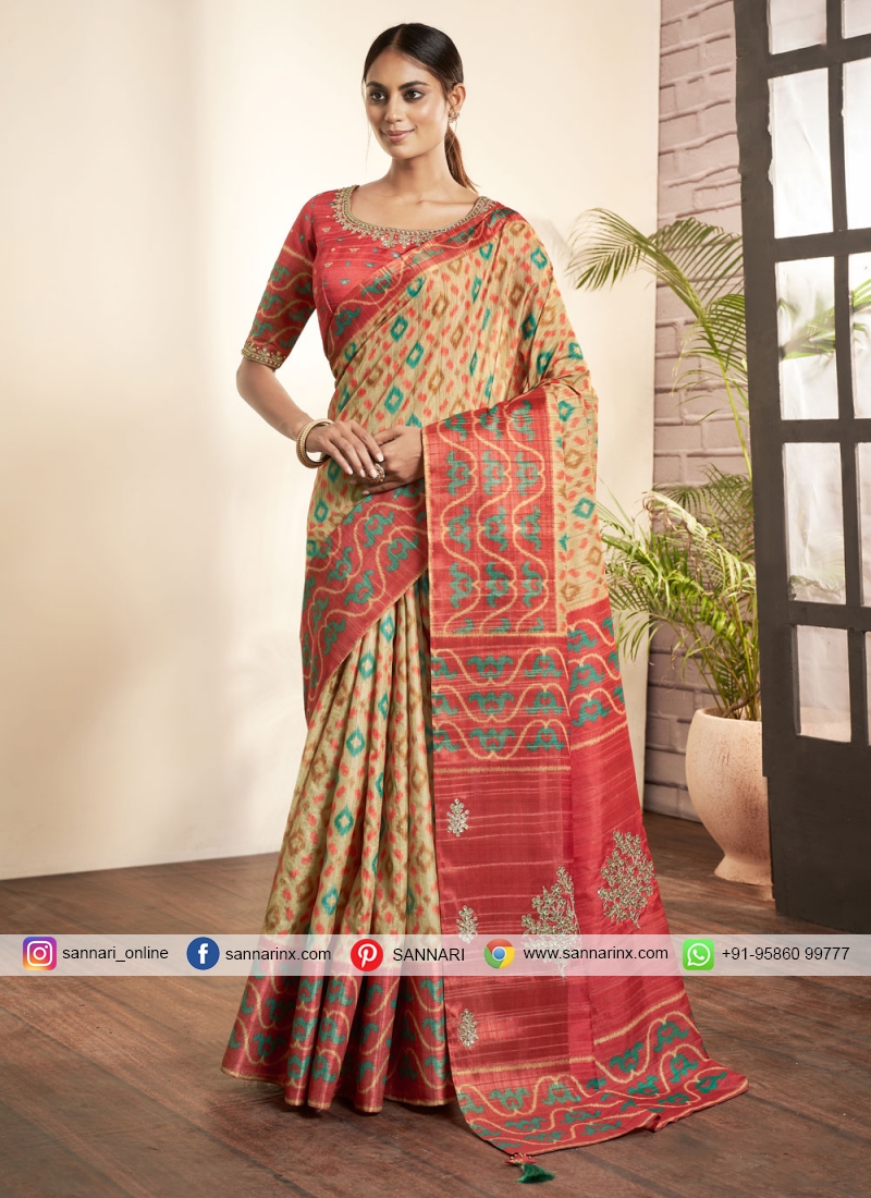 Impeccable Bhagalpuri Silk Woven Contemporary Saree